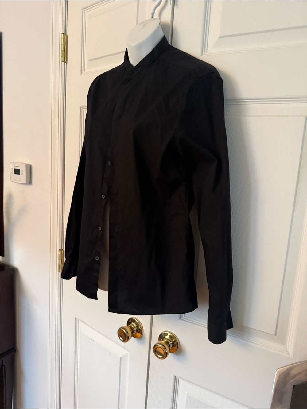 ASOS Black Mandarin Collar Dress Shirt